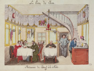 Beef a la Mode, rue Valois, Paris, fra Le Gout du Jour, ca. 1830 (se også 167981) av French School